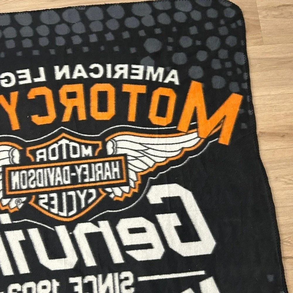 Harley-Davidson American Legends‎ Fleece Blanket Genuine Milwaukee USA Black